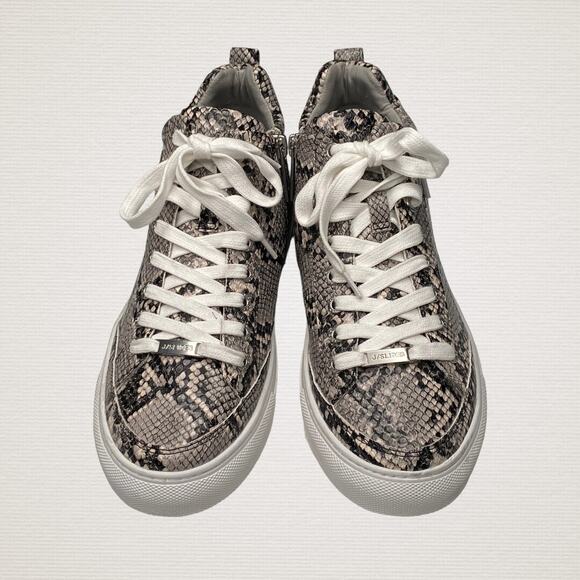 J/Slides Ludlow Lace Up Rounded toe Sneaker Black/Beige Embossed - Picture 5 of 12